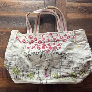 Brighton Canvas Tote Bag with Artistic Design